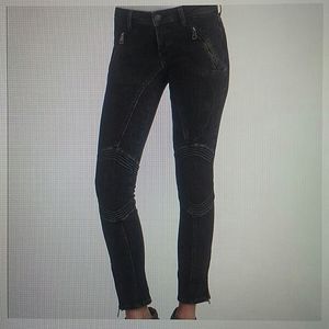 BURBERRY - stretch black moto Anika jeans